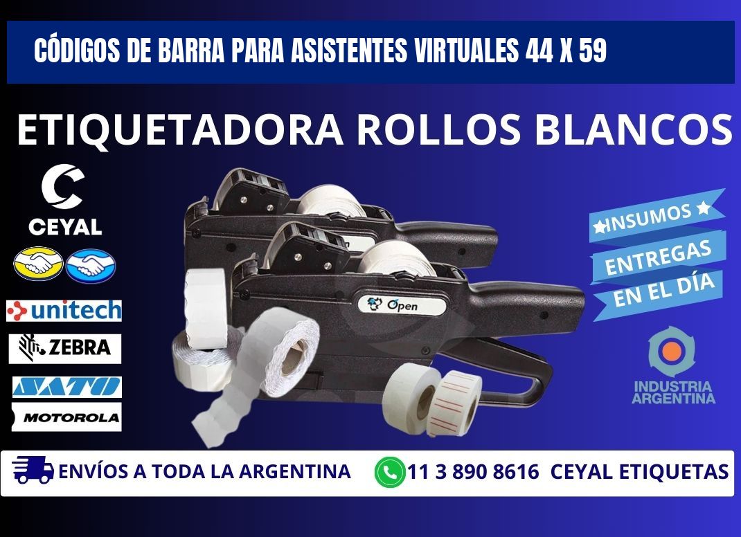 CÓDIGOS DE BARRA PARA ASISTENTES VIRTUALES 44 x 59