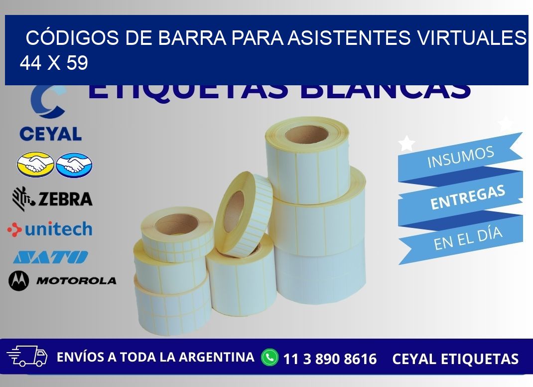 CÓDIGOS DE BARRA PARA ASISTENTES VIRTUALES 44 x 59