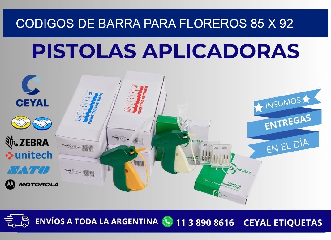 CODIGOS DE BARRA PARA FLOREROS 85 x 92