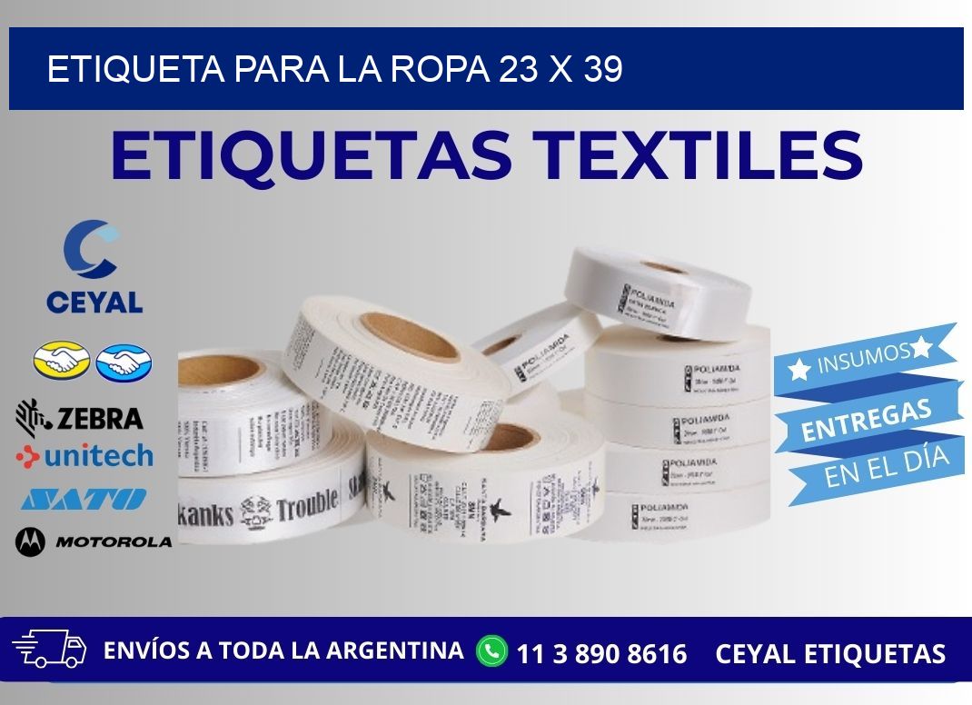 ETIQUETA PARA LA ROPA 23 x 39