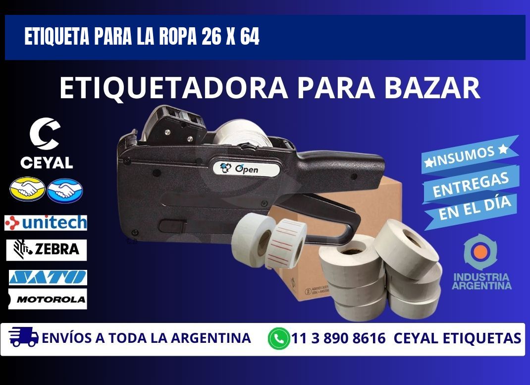 ETIQUETA PARA LA ROPA 26 x 64