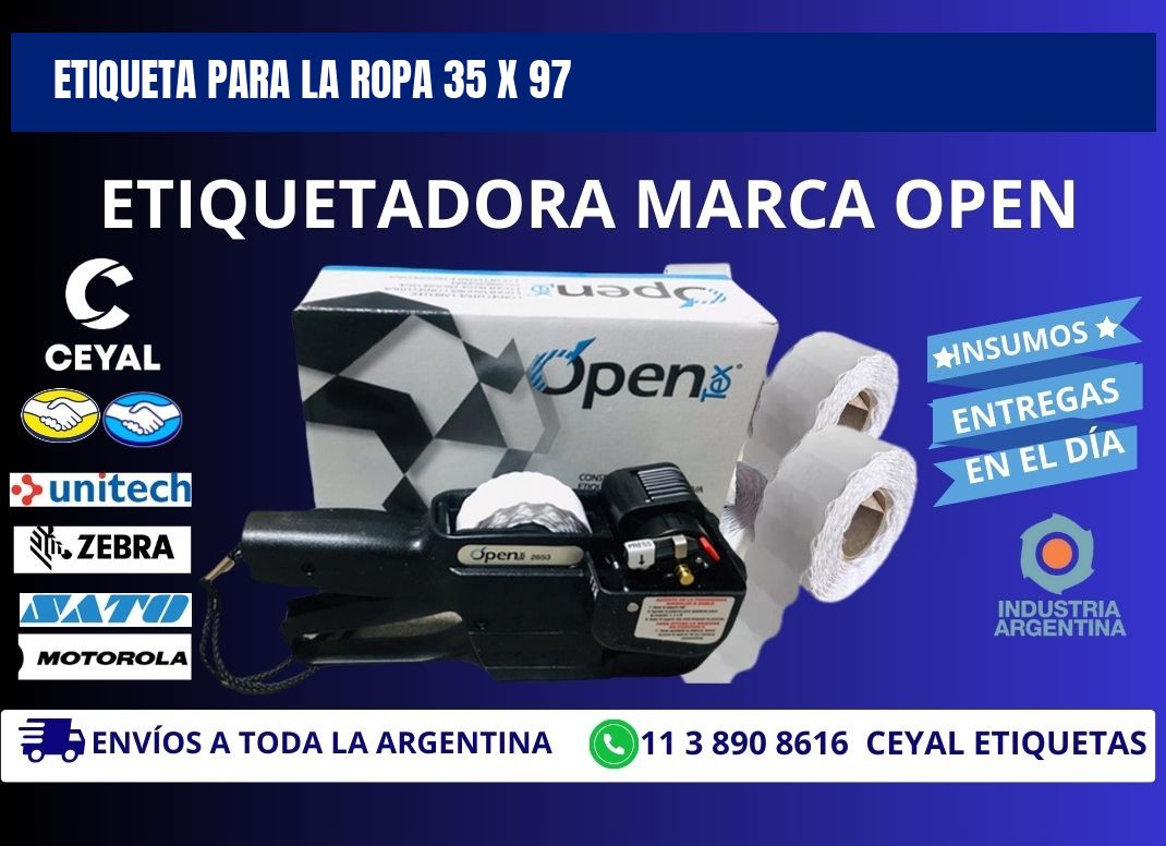 ETIQUETA PARA LA ROPA 35 x 97