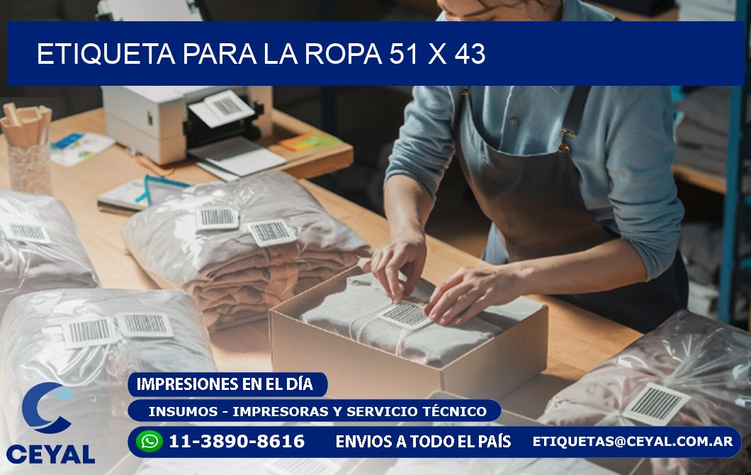 ETIQUETA PARA LA ROPA 51 x 43