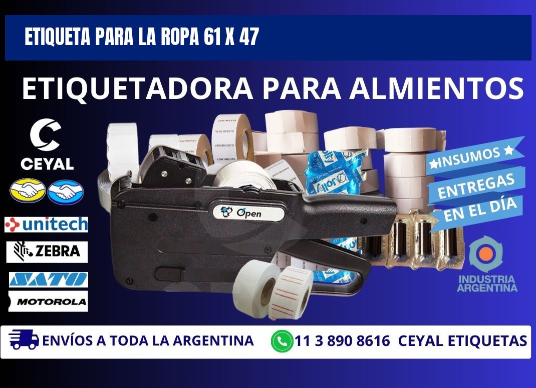 ETIQUETA PARA LA ROPA 61 x 47