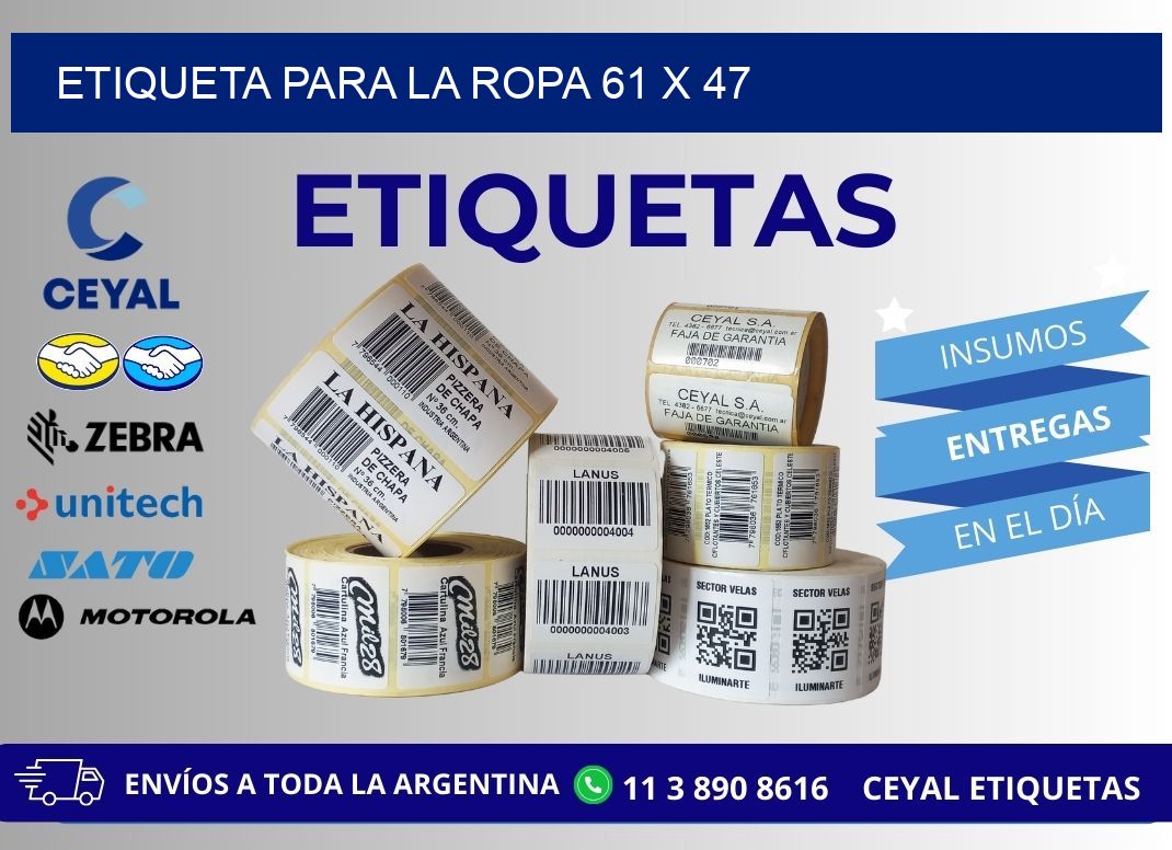 ETIQUETA PARA LA ROPA 61 x 47