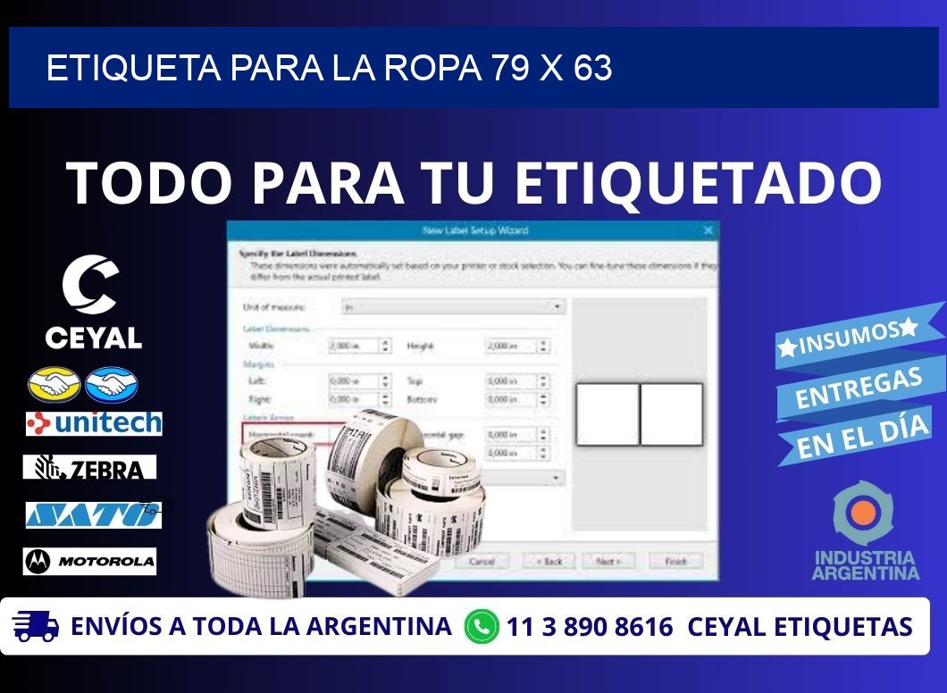 ETIQUETA PARA LA ROPA 79 x 63