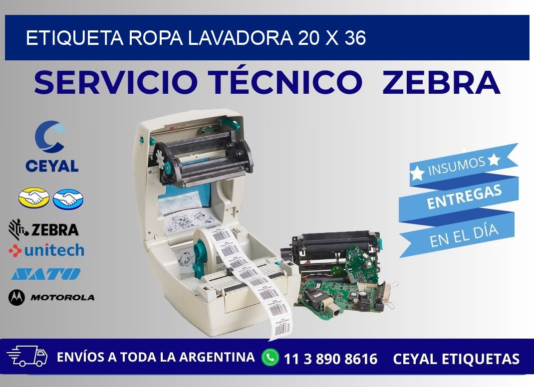 ETIQUETA ROPA LAVADORA 20 x 36