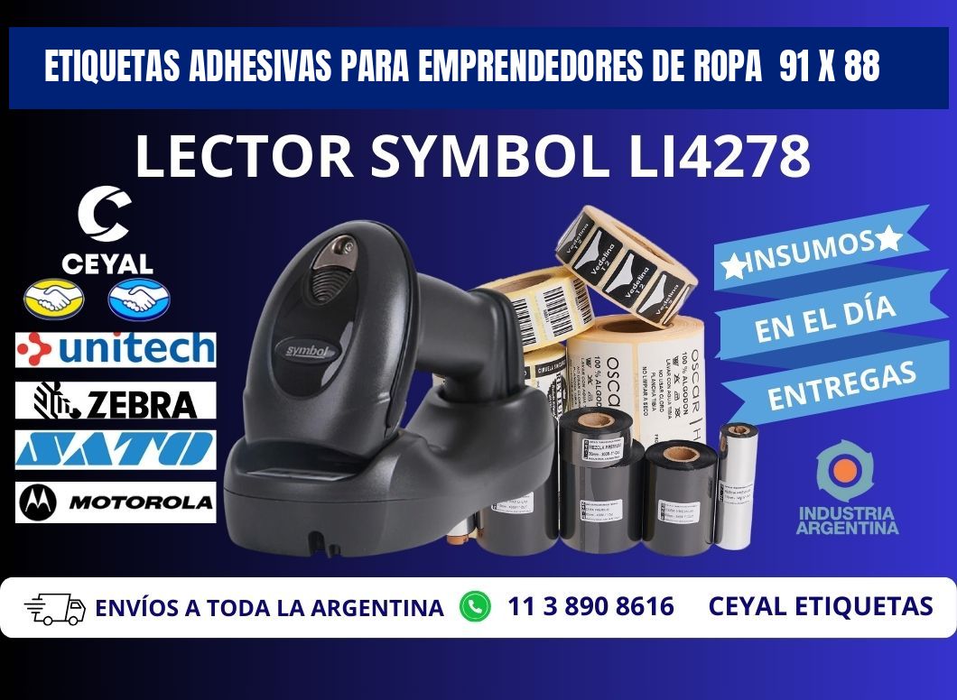 ETIQUETAS ADHESIVAS PARA EMPRENDEDORES DE ROPA  91 x 88