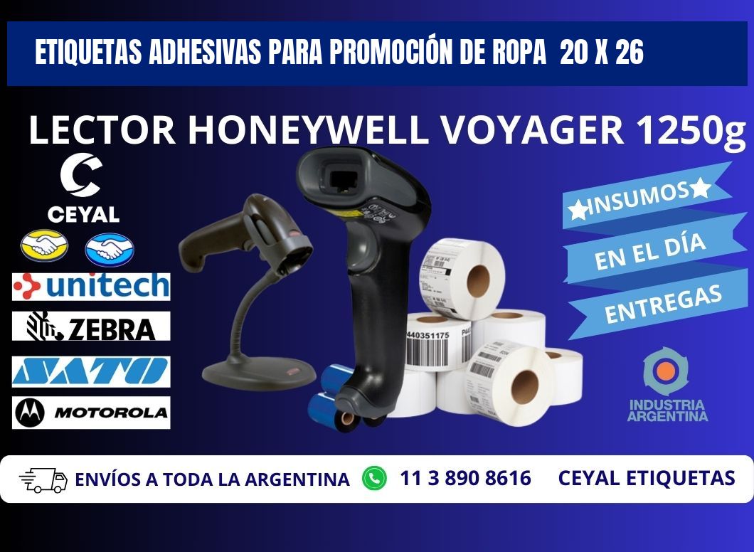 ETIQUETAS ADHESIVAS PARA PROMOCIÓN DE ROPA 20 x 26