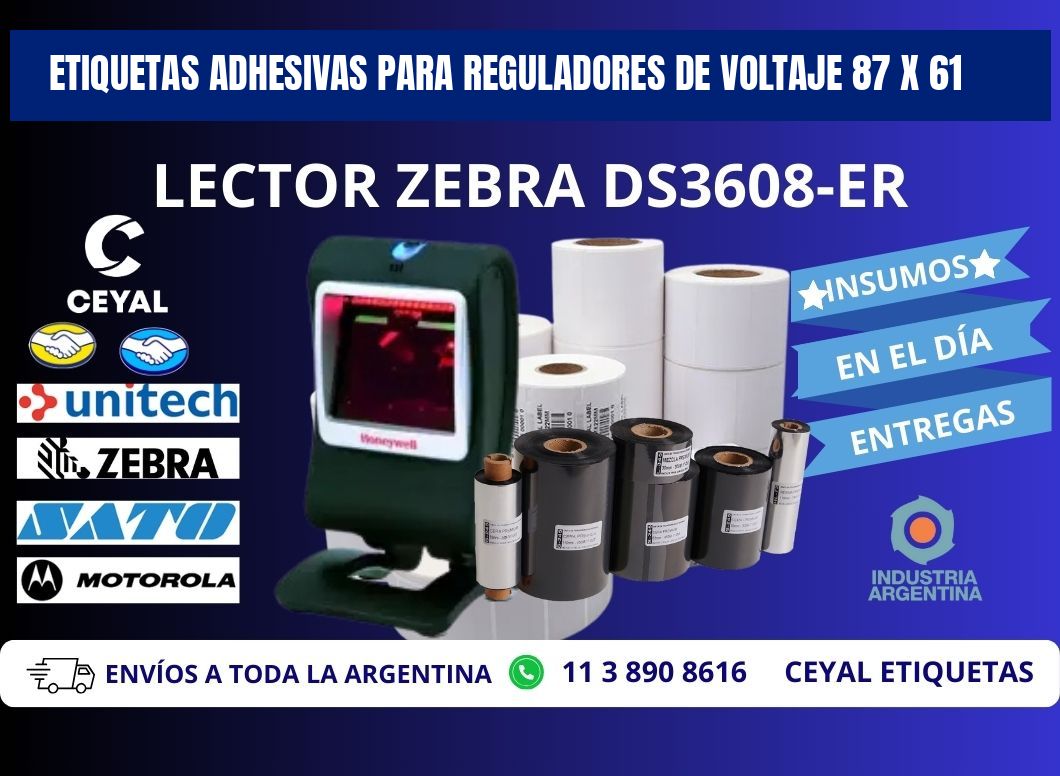 ETIQUETAS ADHESIVAS PARA REGULADORES DE VOLTAJE 87 x 61