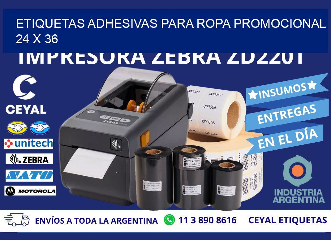 ETIQUETAS ADHESIVAS PARA ROPA PROMOCIONAL 24 x 36