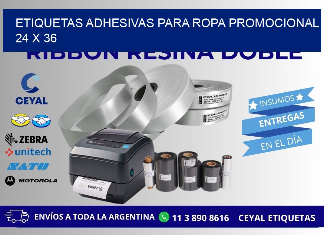 ETIQUETAS ADHESIVAS PARA ROPA PROMOCIONAL 24 x 36