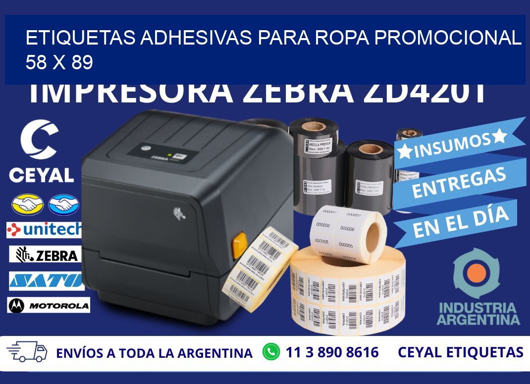 ETIQUETAS ADHESIVAS PARA ROPA PROMOCIONAL 58 x 89