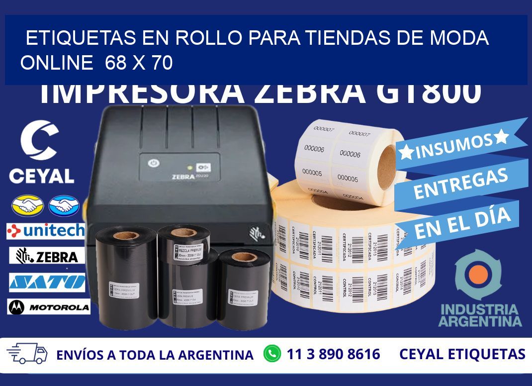 ETIQUETAS EN ROLLO PARA TIENDAS DE MODA ONLINE 68 x 70