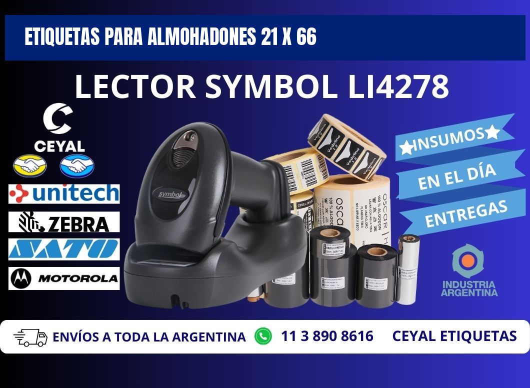 ETIQUETAS PARA ALMOHADONES 21 x 66
