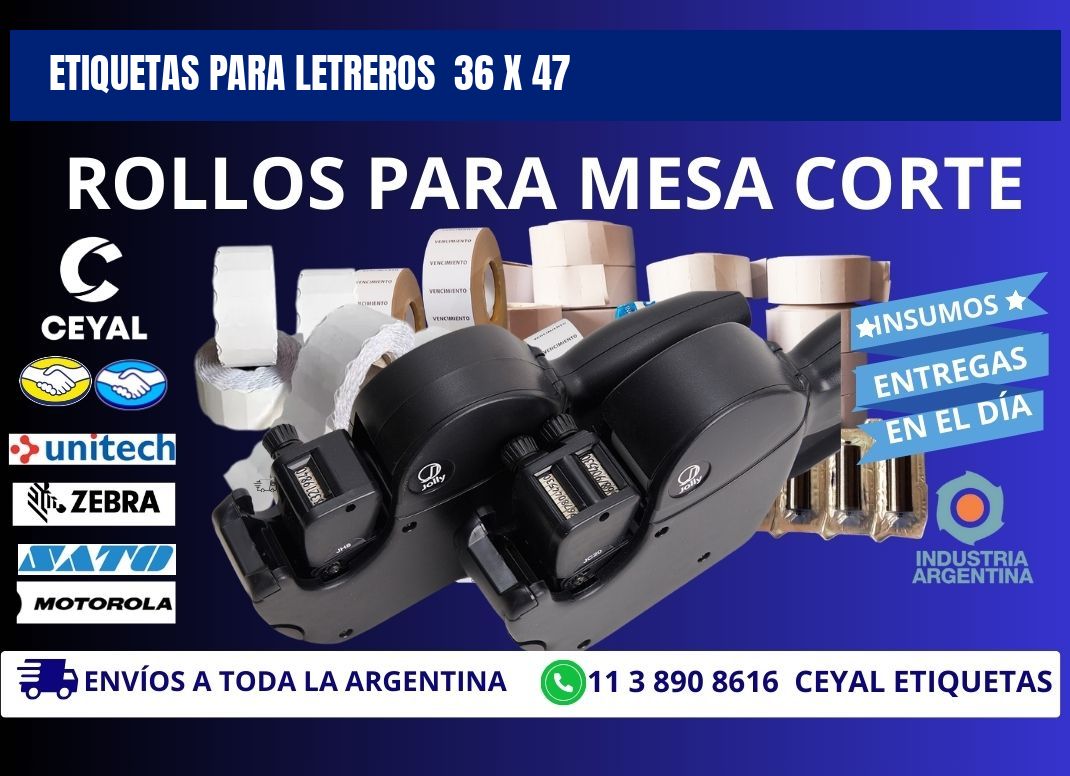 ETIQUETAS PARA LETREROS 36 x 47