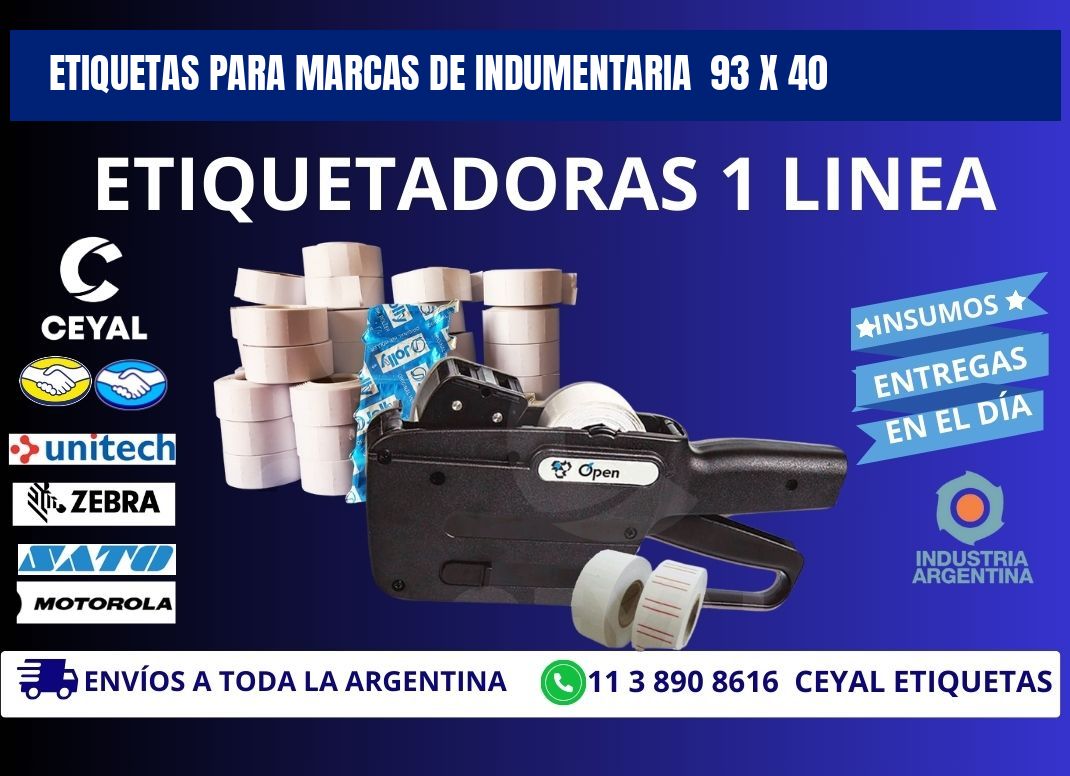 ETIQUETAS PARA MARCAS DE INDUMENTARIA 93 x 40