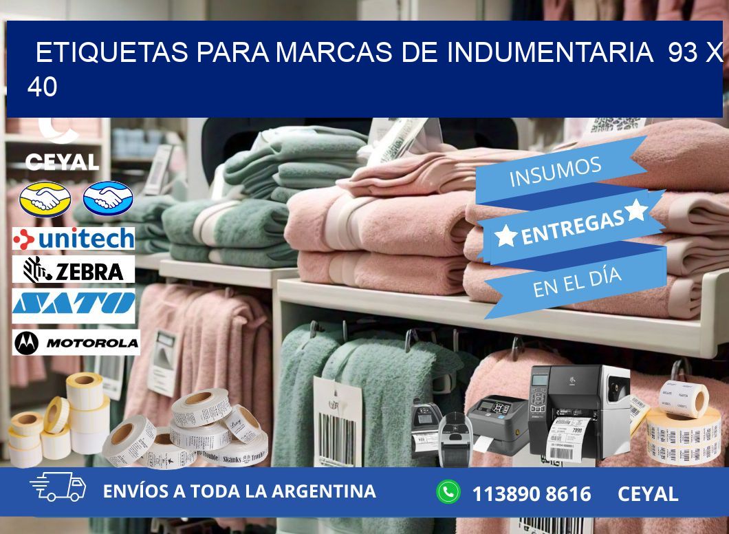 ETIQUETAS PARA MARCAS DE INDUMENTARIA  93 x 40
