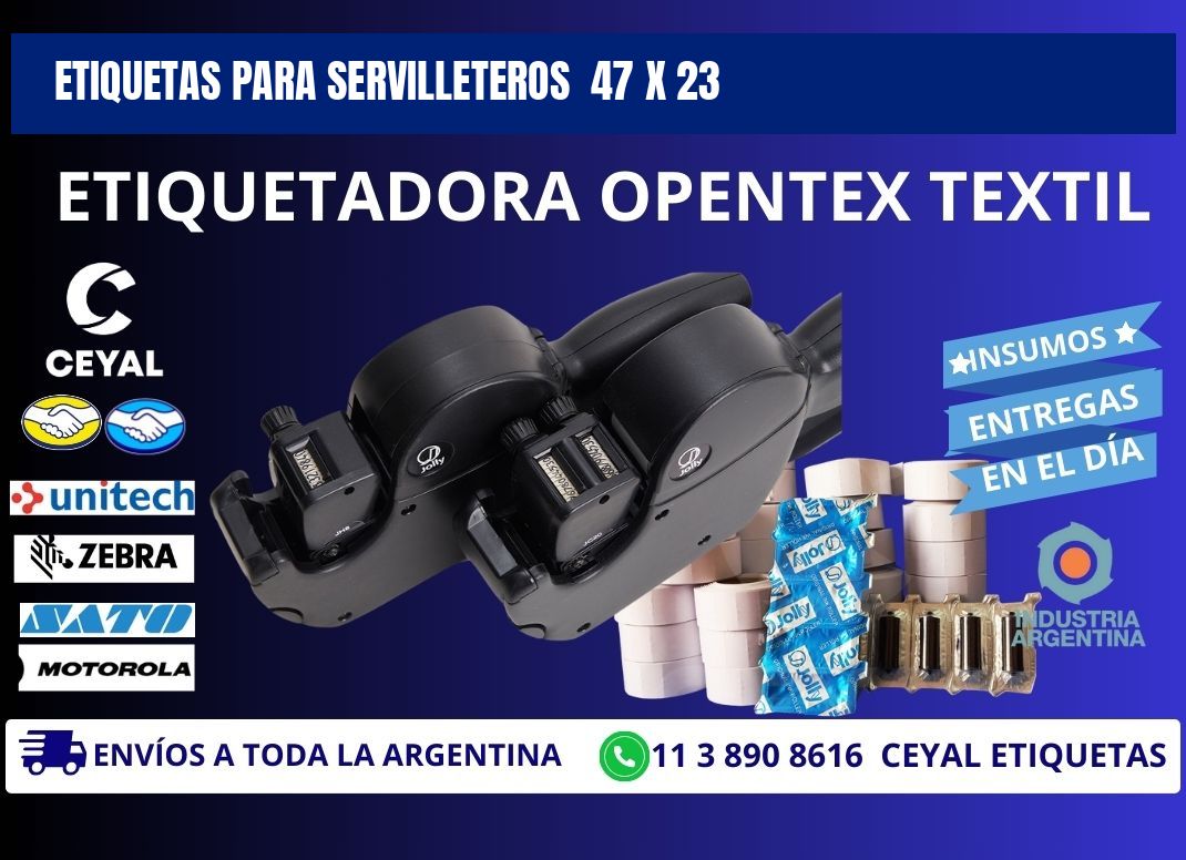 ETIQUETAS PARA SERVILLETEROS 47 x 23