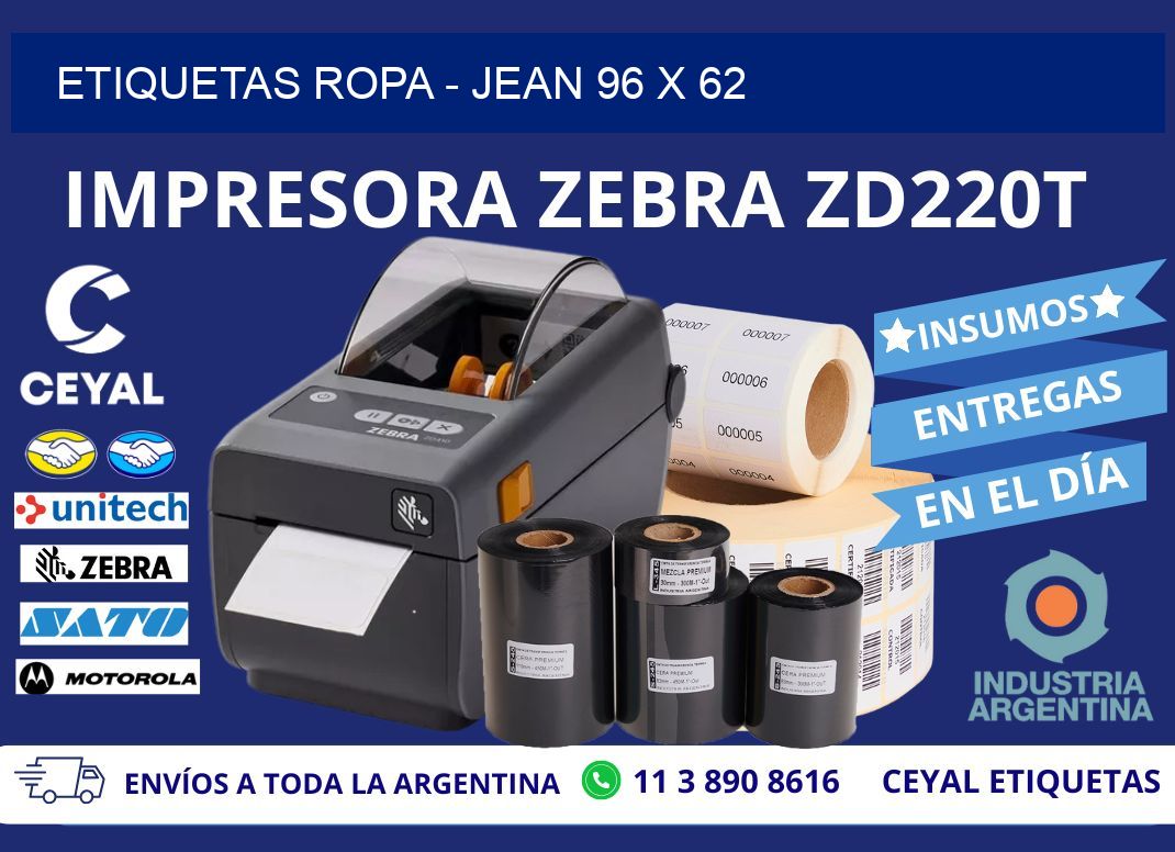 ETIQUETAS ROPA - JEAN 96 x 62