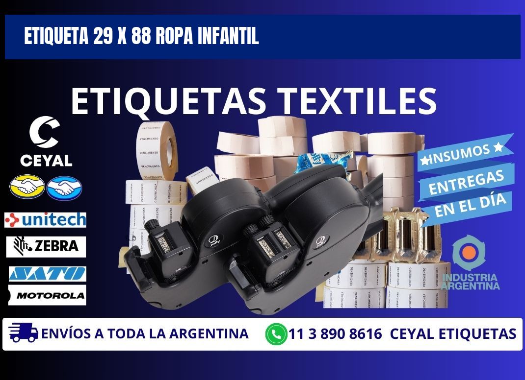 Etiqueta 29 x 88 ropa infantil