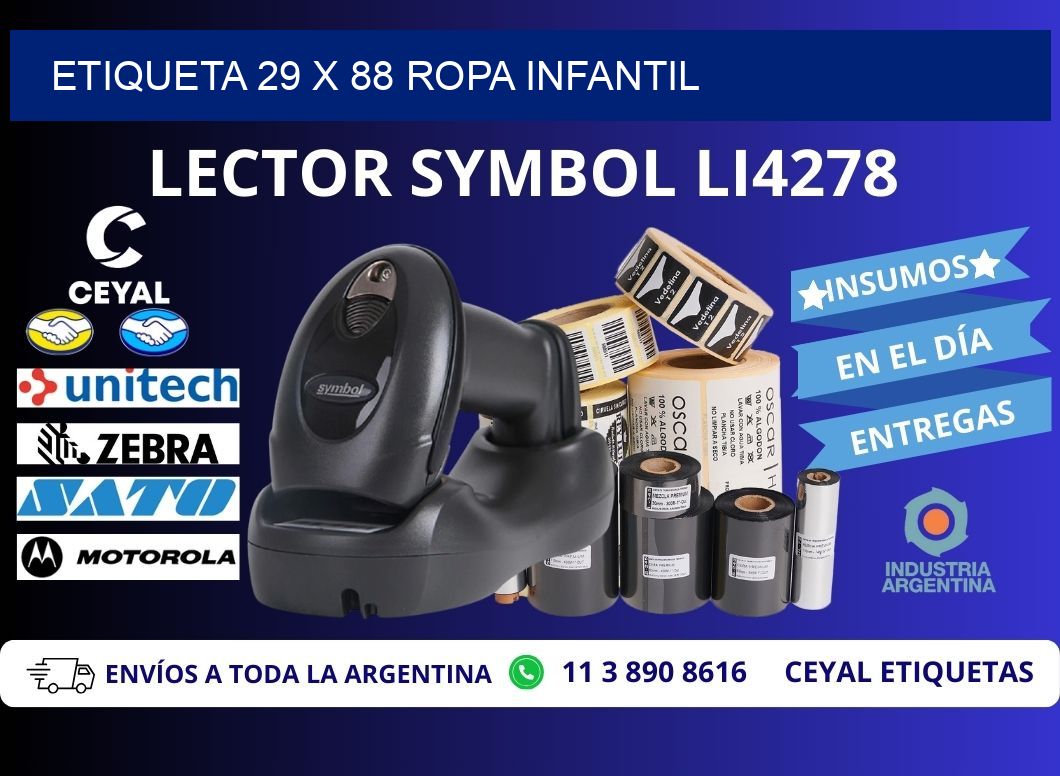 Etiqueta 29 x 88 ropa infantil