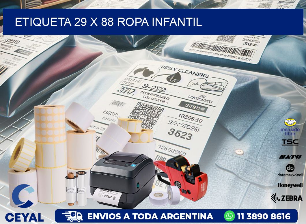 Etiqueta 29 x 88 ropa infantil
