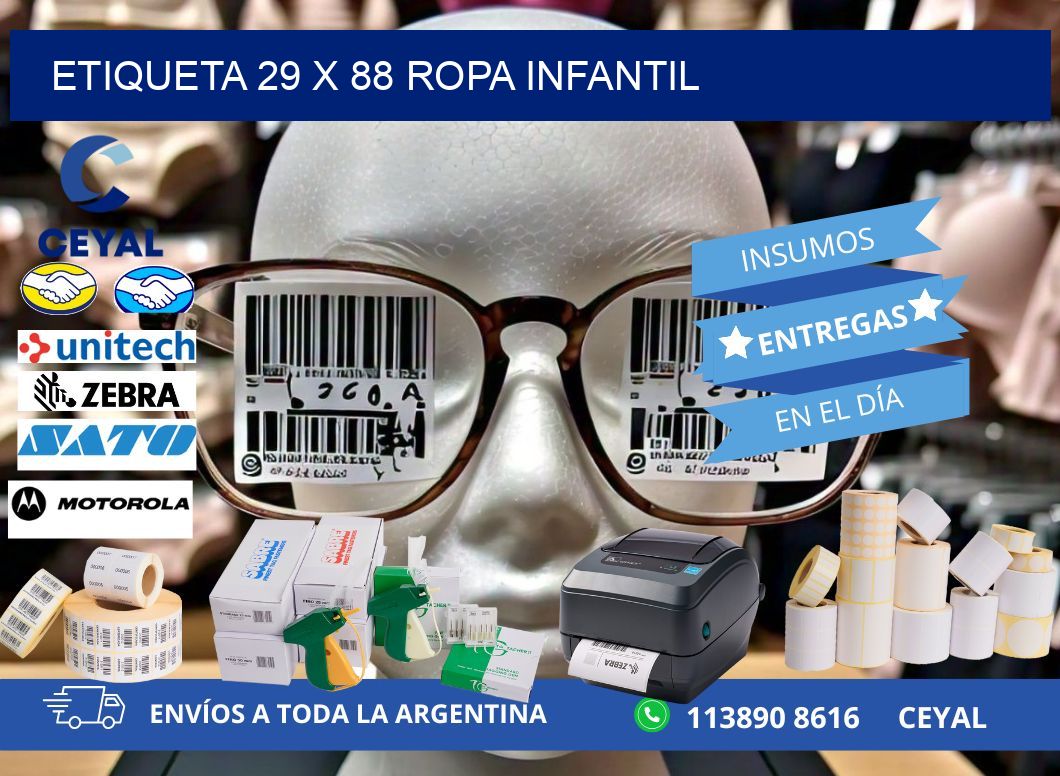 Etiqueta 29 x 88 ropa infantil