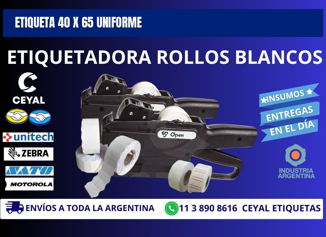 Etiqueta 40 x 65 uniforme