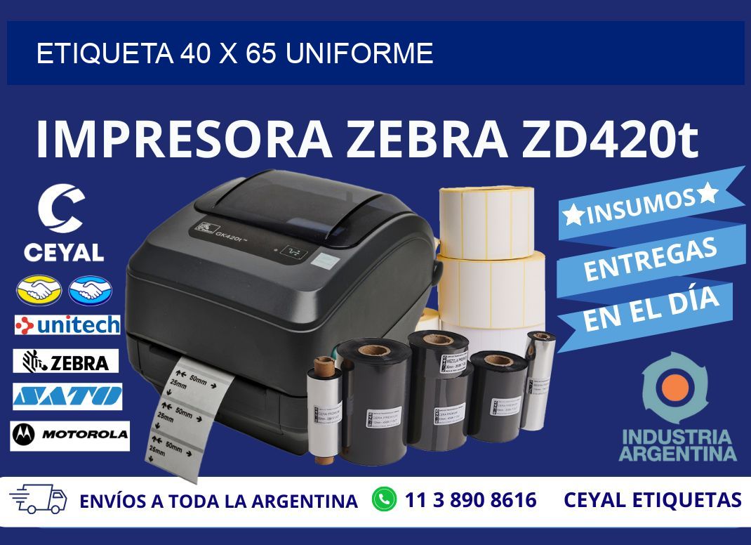 Etiqueta 40 x 65 uniforme