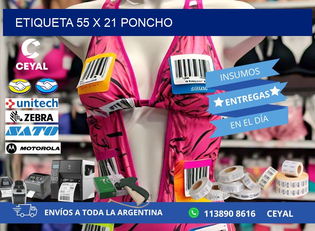 Etiqueta 55 x 21 poncho