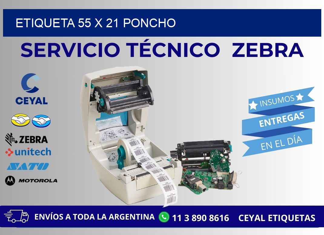 Etiqueta 55 x 21 poncho