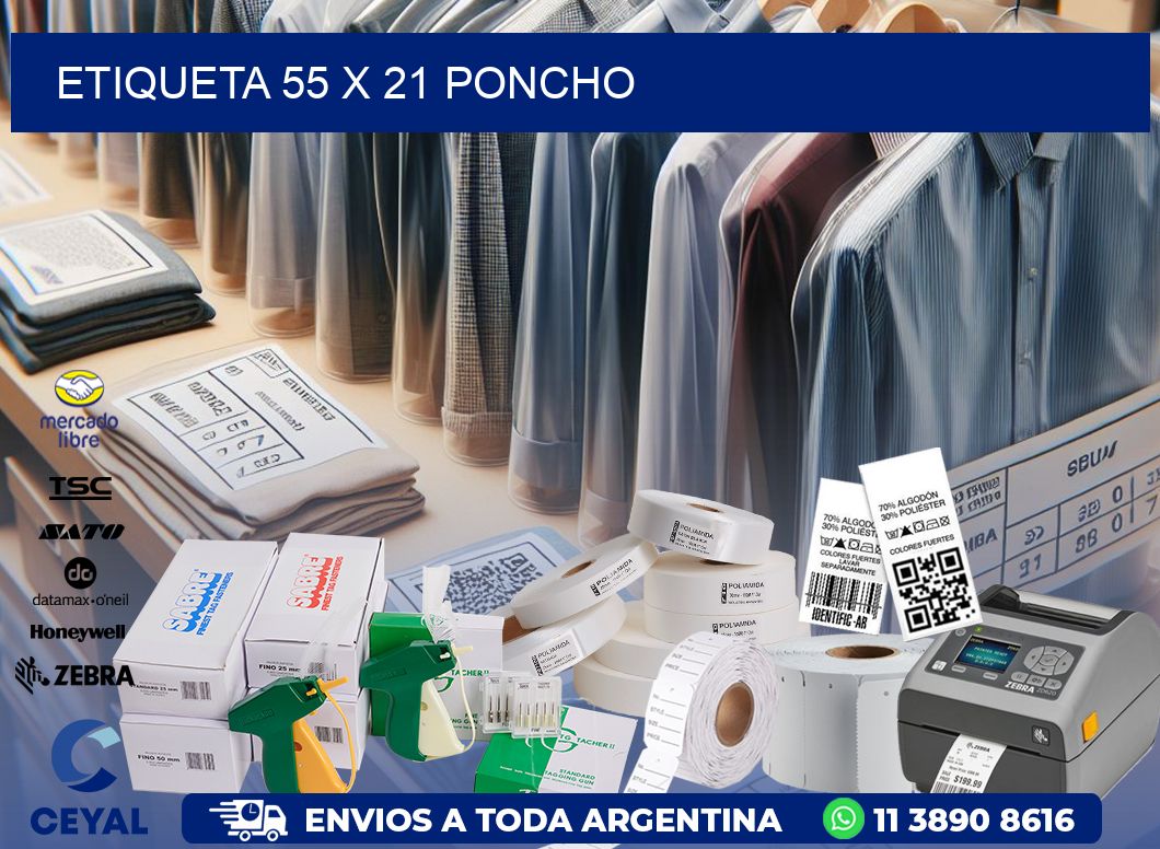 Etiqueta 55 x 21 poncho