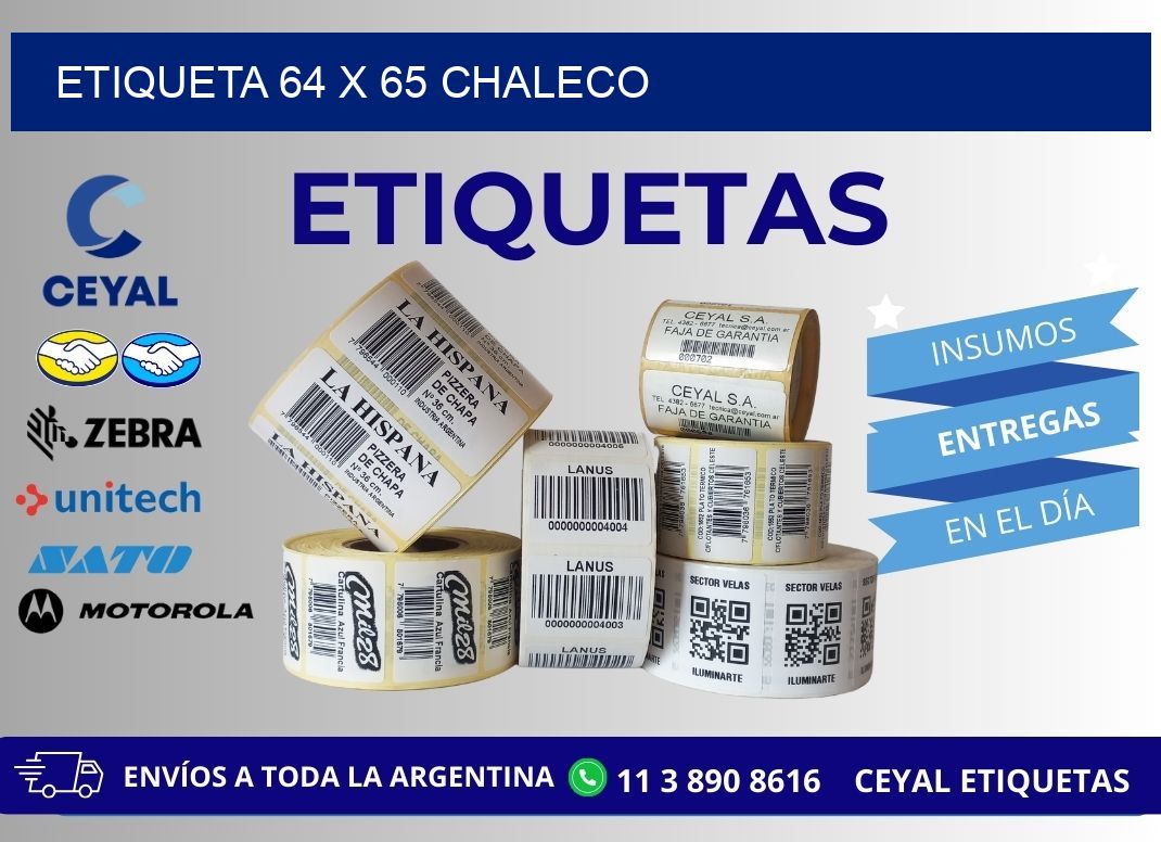 Etiqueta 64 x 65 chaleco