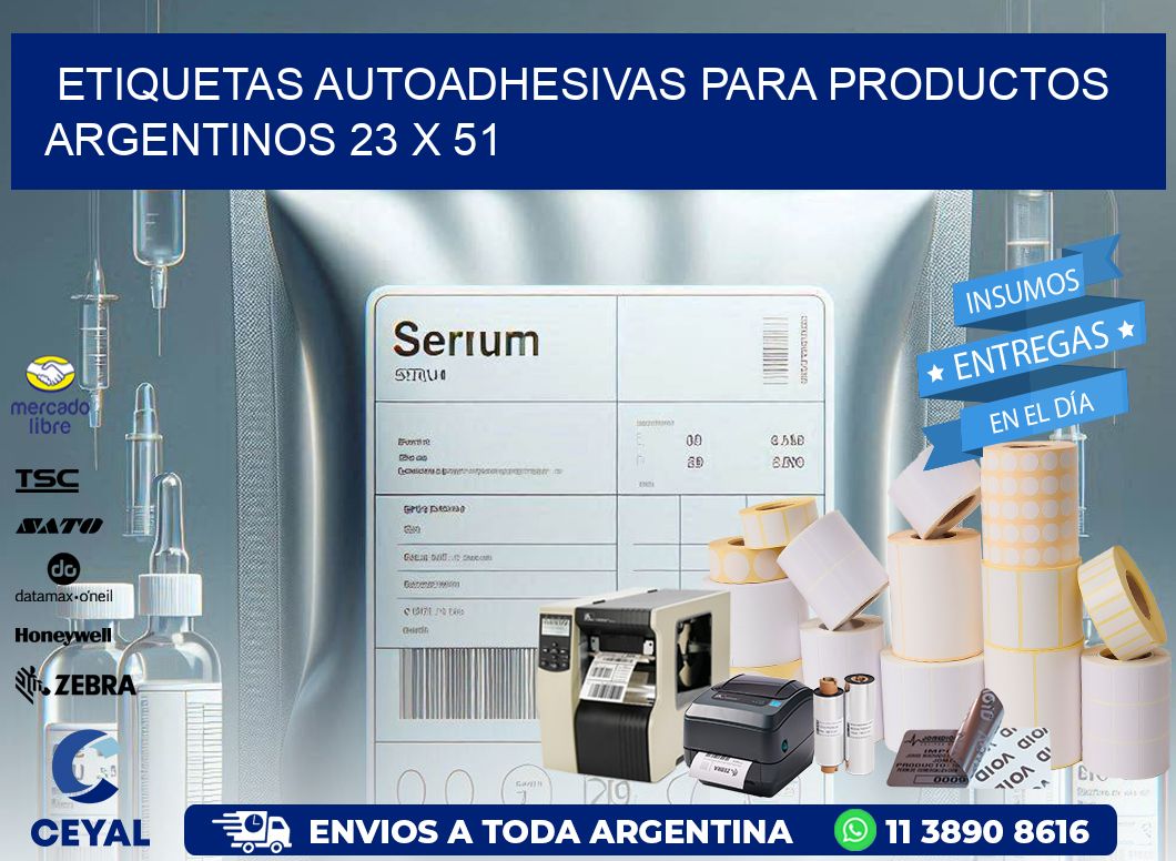 Etiquetas Autoadhesivas para Productos Argentinos 23 x 51