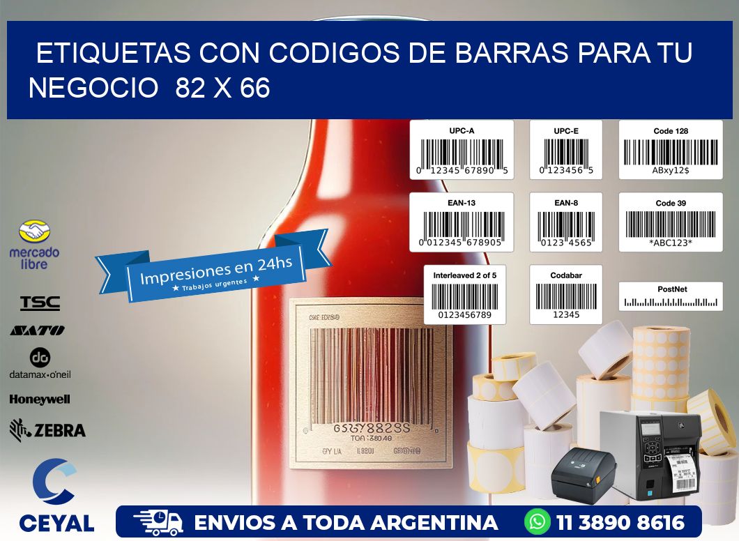 Etiquetas con Codigos de Barras para tu Negocio 82 x 66