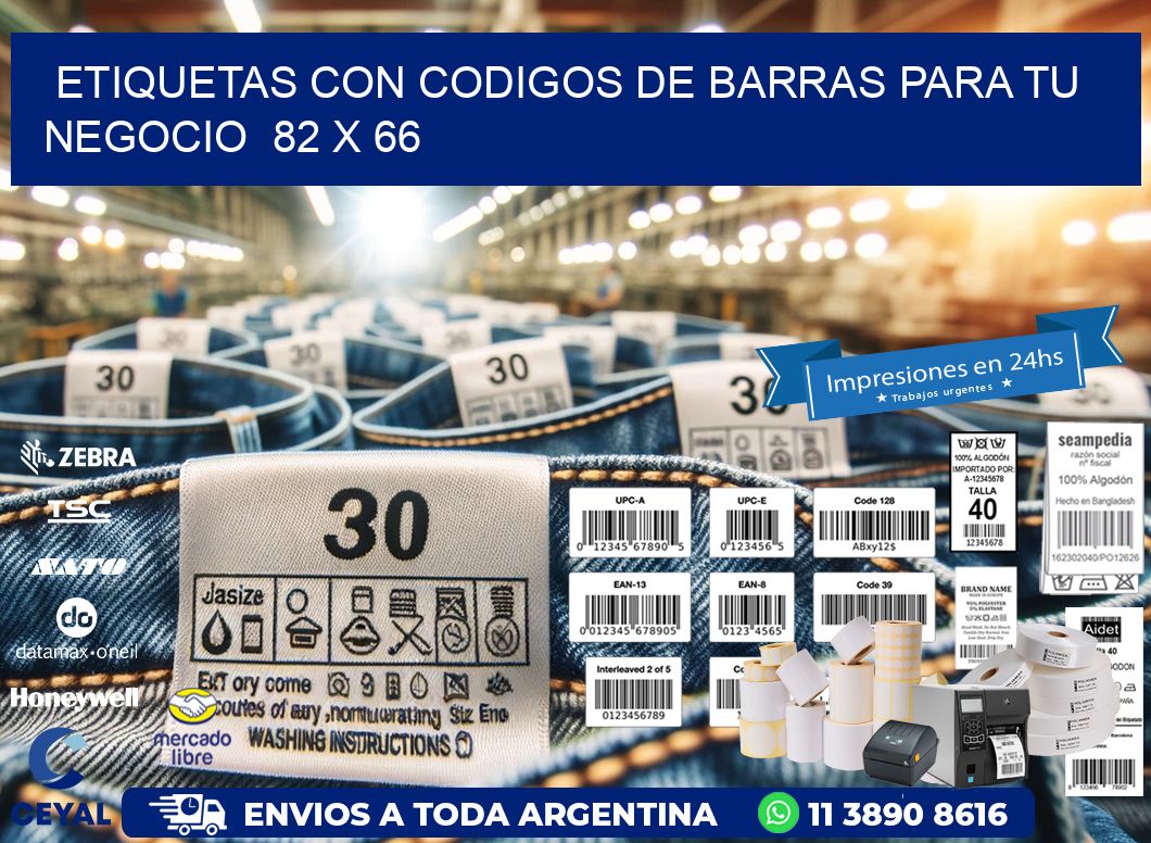 Etiquetas con Codigos de Barras para tu Negocio 82 x 66