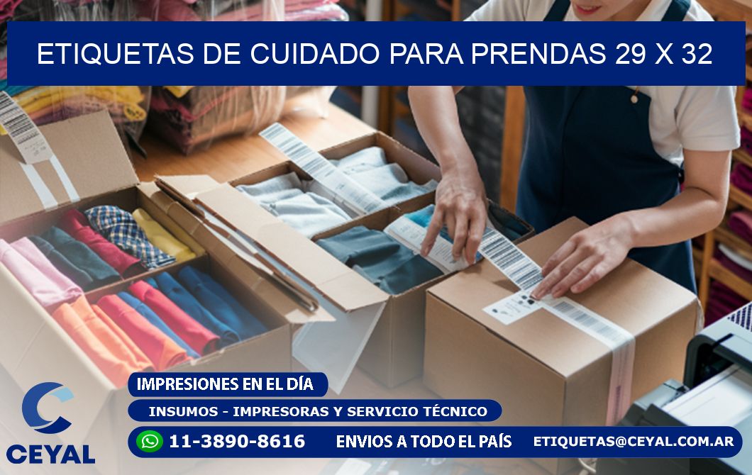 Etiquetas de Cuidado para Prendas 29 x 32