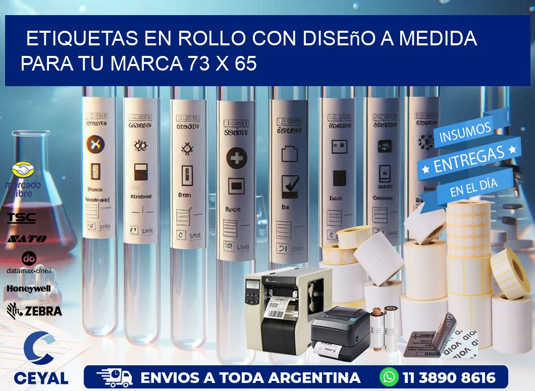 Etiquetas en Rollo con Diseño a Medida para tu Marca 73 x 65