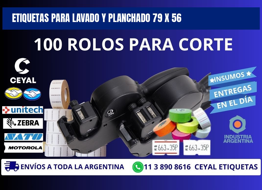 Etiquetas para Lavado y Planchado 79 x 56