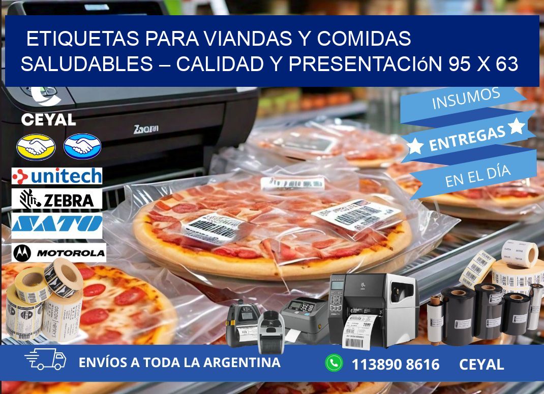 Etiquetas para viandas y comidas saludables – Calidad y presentación 95 x 63