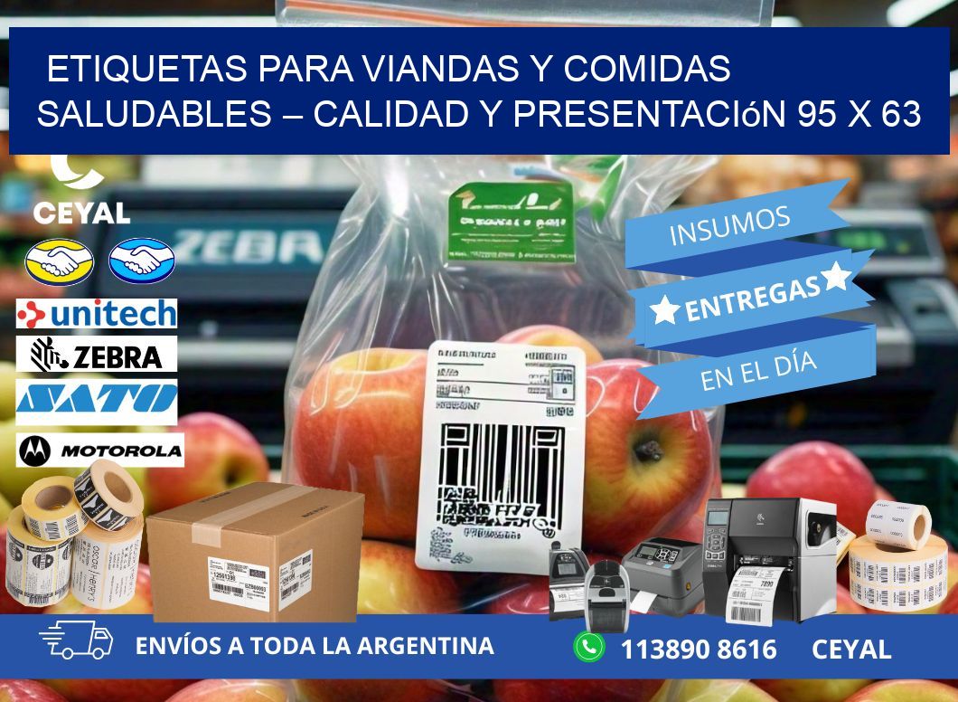 Etiquetas para viandas y comidas saludables – Calidad y presentación 95 x 63