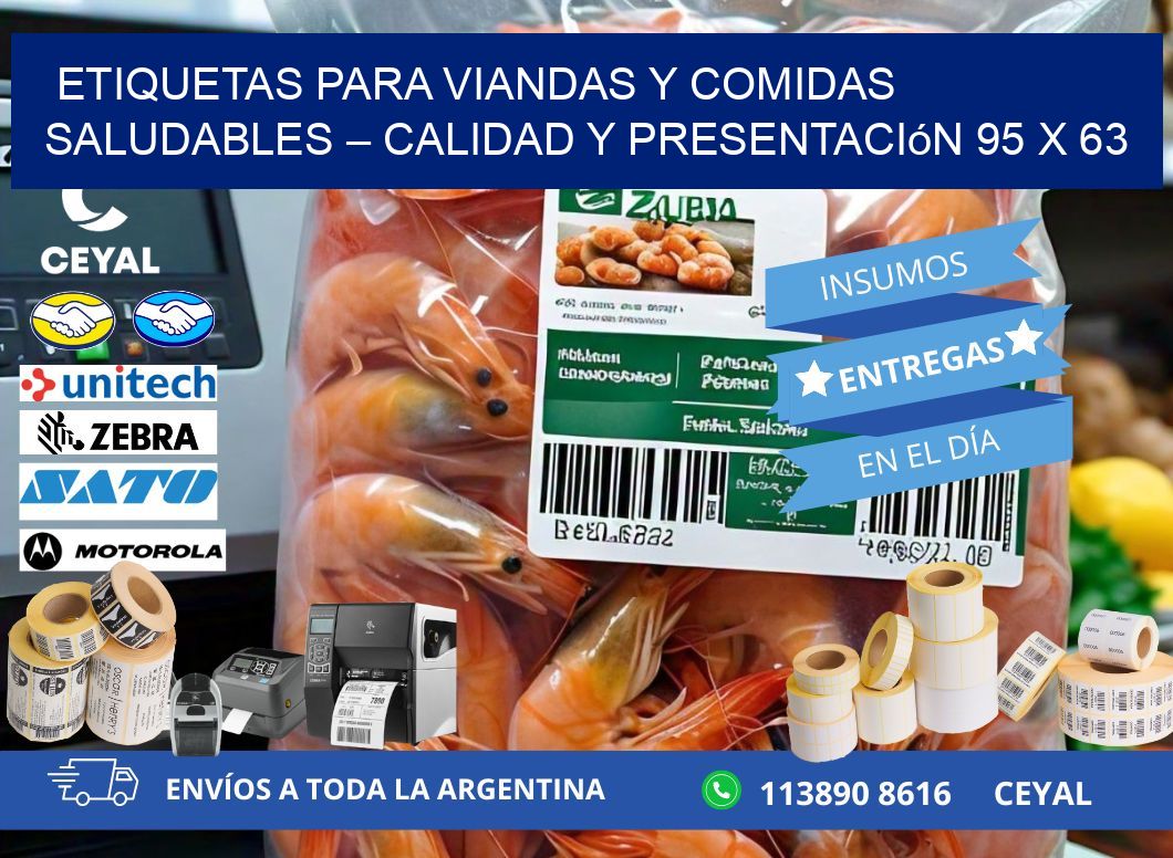 Etiquetas para viandas y comidas saludables – Calidad y presentación 95 x 63