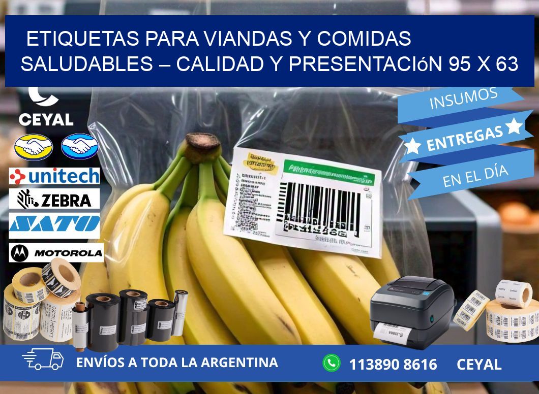 Etiquetas para viandas y comidas saludables – Calidad y presentación 95 x 63
