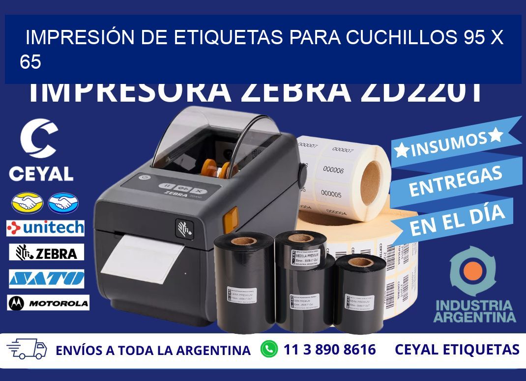 IMPRESIÓN DE ETIQUETAS PARA CUCHILLOS 95 x 65