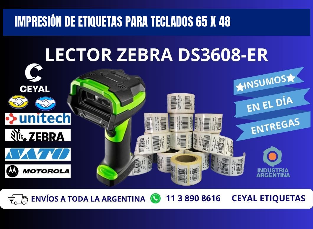 IMPRESIÓN DE ETIQUETAS PARA TECLADOS 65 x 48