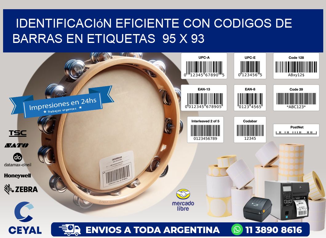 Identificación Eficiente con Codigos de Barras en Etiquetas 95 x 93