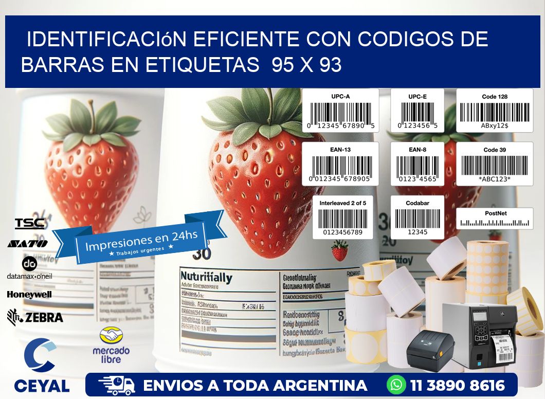 Identificación Eficiente con Codigos de Barras en Etiquetas 95 x 93