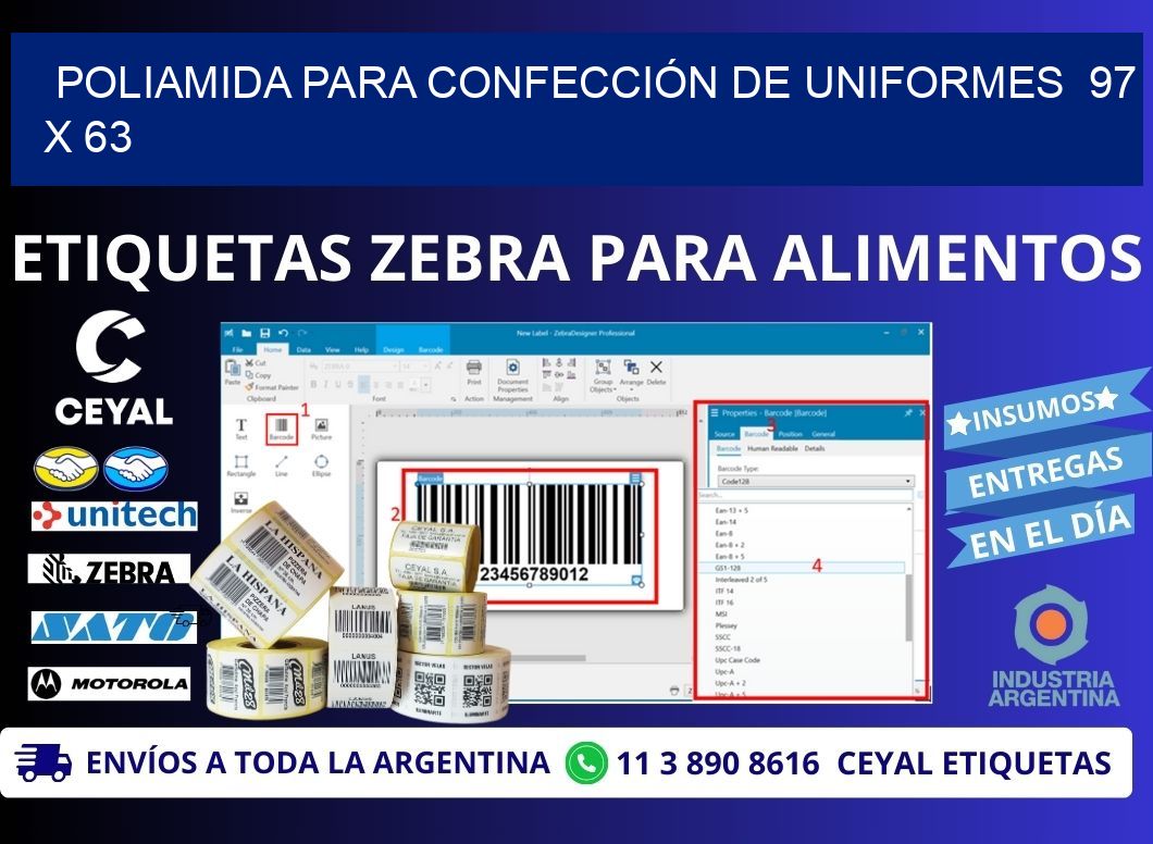 POLIAMIDA PARA CONFECCIÓN DE UNIFORMES 97 x 63