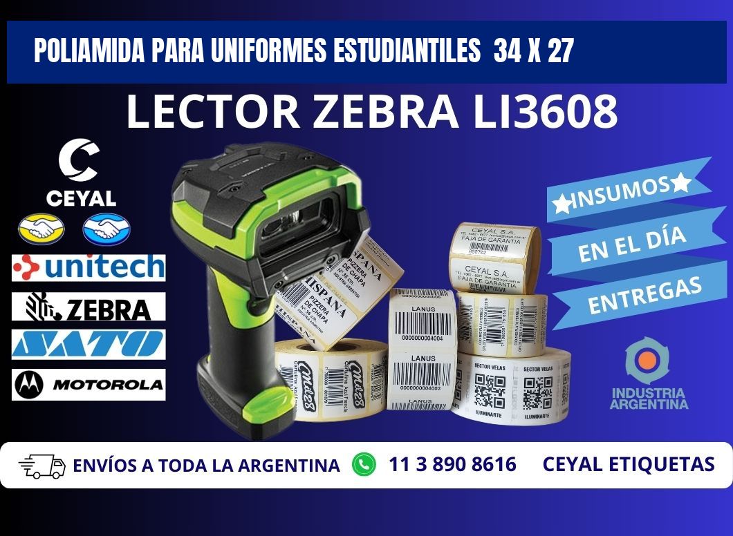 POLIAMIDA PARA UNIFORMES ESTUDIANTILES  34 x 27